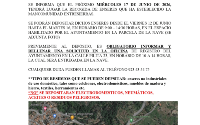 Recogida de enseres 17 de junio